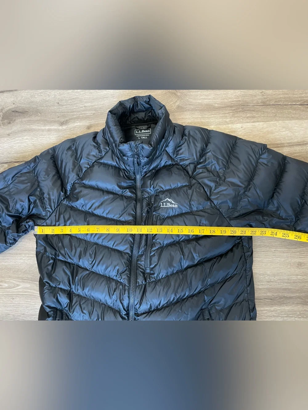 L.L.Bean 850 Down Puffer Jacket Men’s Large Tall Black Pertex 850 Fill Packable